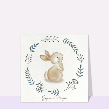 Carte Petit lapin joyeuses Pâques