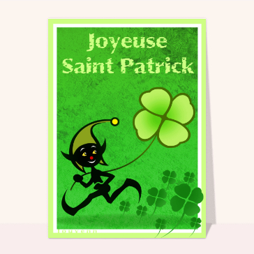 Carte Saint Patrick : Petit lutin Saint Patrick
