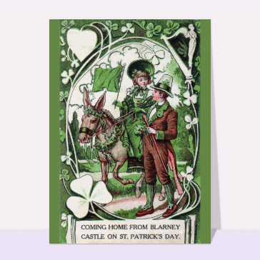 Carte ancienne Saint Patrick : Coming home on St Patrick's Day