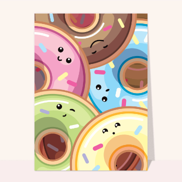 Les donuts mignons cartes de gastronomie