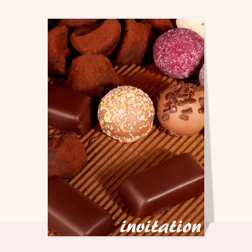 carte d'invitation divers : Invitation au chocolat