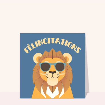 Lion cool pour des félicitations uniques cartes félicitations