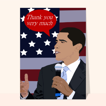 carte remerciement : Obama thank you very much