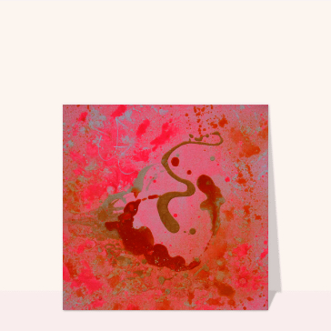 Carte Farandole abstraite de rose et doré