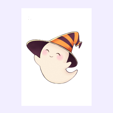 Fantôme souriant avec chapeau d'Halloween