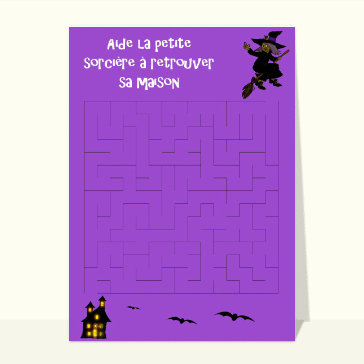 Carte Halloween pour enfant : Le labyrinthe d'Halloween