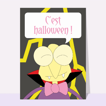 Carte Halloween pour enfant : Le vampire d'halloween