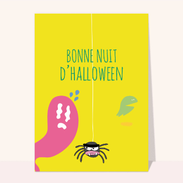 Carte Halloween pour enfant : La petite araignée d'halloween