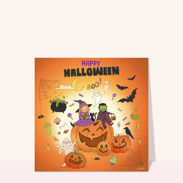 Carte Halloween pour enfant : Happy Halloween