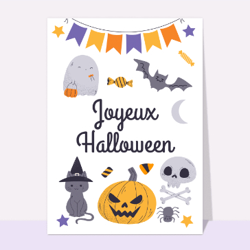 Carte Halloween pour enfant : Fête de joyeux Halloween