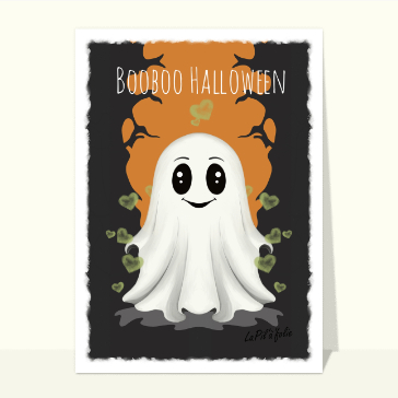Carte Halloween pour enfant : BooBoo le petit fantôme