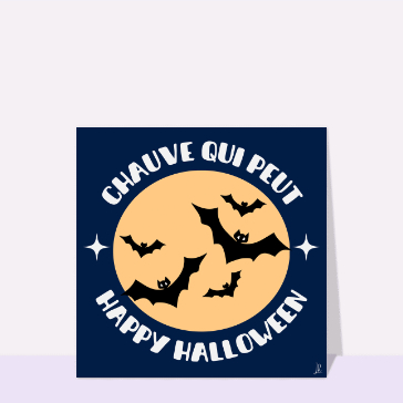 Carte Chauves-souris et lune pour Halloween