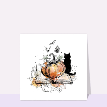 carte halloween jolie citrouille