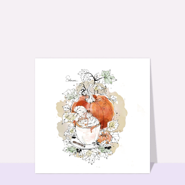 carte halloween dessin de citrouille