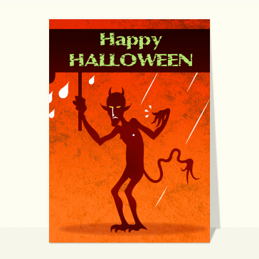 carte halloween : Happy halloween et diablotin