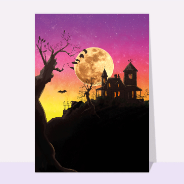 carte halloween : Paysage hanté
