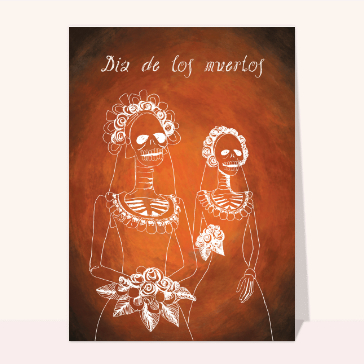 carte halloween : Squelettes mariés