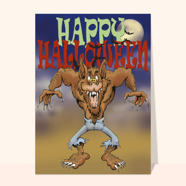 carte halloween : Loup-garou d`Halloween
