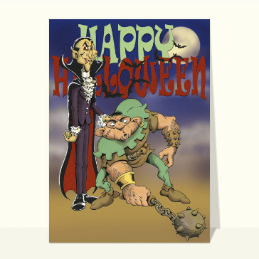 carte halloween : Dracula et son valet pour Halloween