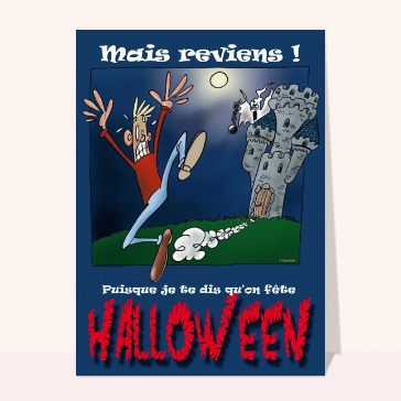 carte halloween : Horreur dans le château d`Halloween
