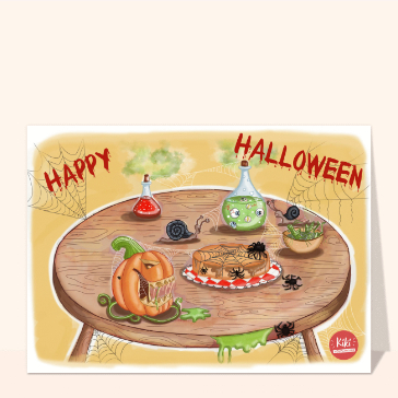 carte halloween : Repas effrayant d`Halloween