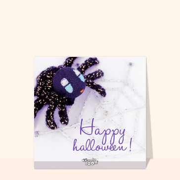 carte halloween : Petite araignée de laine