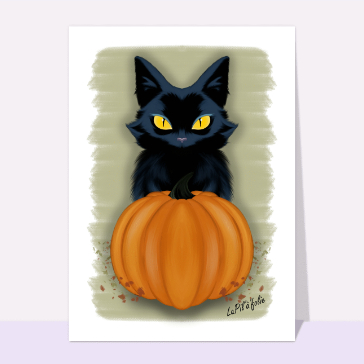 Chat d`halloween cartes halloween