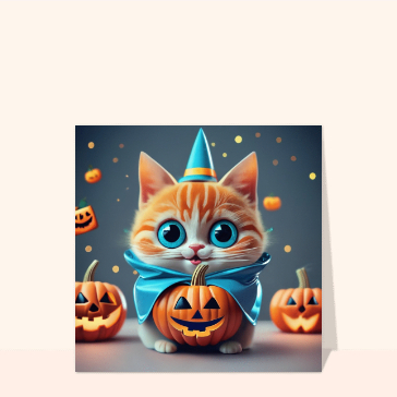 carte halloween : Petit chaton mignon d`Halloween