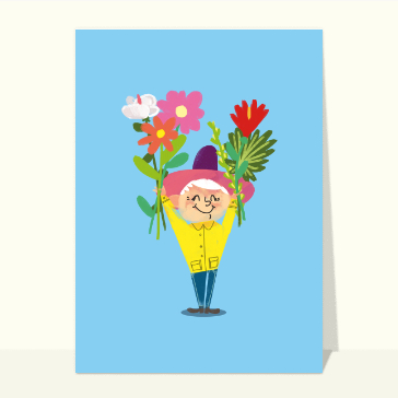Carte postale de Juillet et d'été : La reine des fleurs de Juillet