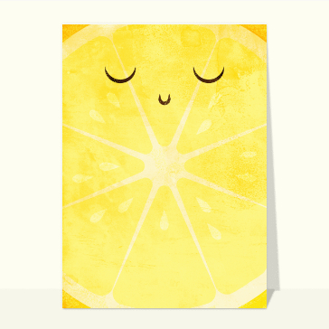 Carte postale de Juillet et d'été : Citron de la famille de fruits