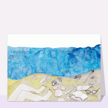 Carte postale de Juillet et d'été : Cartes postales mer agitée