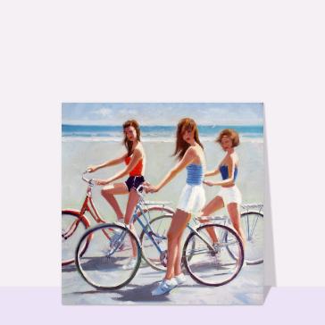Autres cartes... : Balade à bicyclette le long de la plage