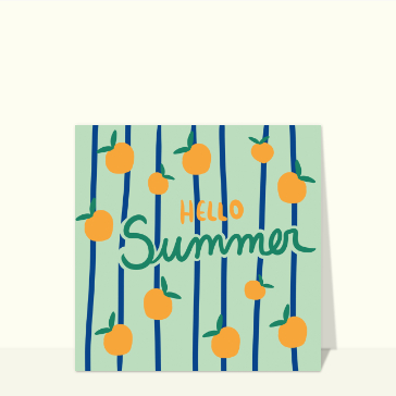 Hello Summer avec des oranges Cartes postales de Juillet et d'été