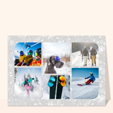 Carte de Février et d'hiver : Carte postale de neige qui tombe
