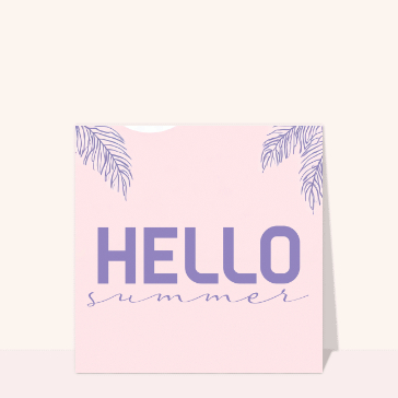Carte Hello été coloré sous un ciel pastel