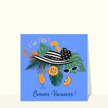 Carte postale pour août : Bonnes vacances
