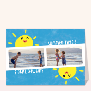 Carte postale d'août et vacances : Carte postale l`été arrive