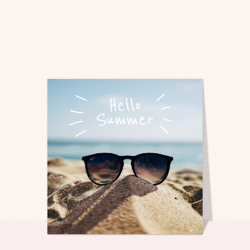 Carte postale d'août et vacances : Carte postale hello summer trendy