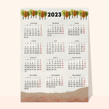 Pour chaque mois : Calendrier 2024 automnale
