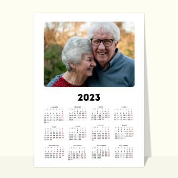 Pour chaque mois : Calendrier 2024 blanc vertical