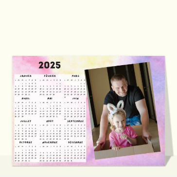 Carte calendrier : Calendrier 2026 artistique aux couleurs douces