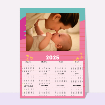 Carte calendrier : Calendrier 2025 éclatant et moderne