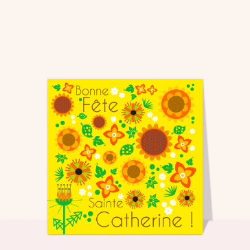 Carte Jolies fleurs exotiques pour la Sainte Catherine