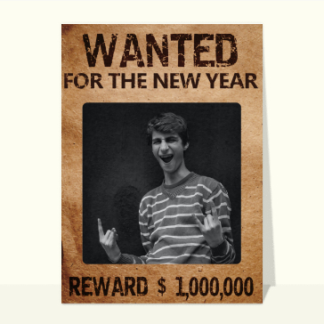 Carte de voeux personnalisable 2024 : Wanted for the new year