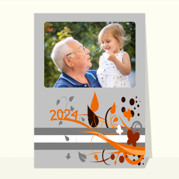 Carte de voeux personnalisable 2024 : Les pousses de la nouvelle année 2024 