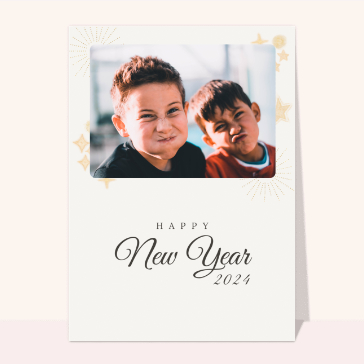 Happy New Year étoilé Cartes de voeux personnalisables 2024