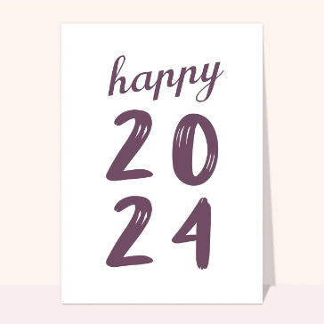 Carte bonne année 2024 en plusieurs langues : Happy nouvelle année 2024 