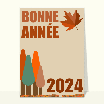 Carte de voeux Nature 2024 : Bonne année 2024 paysage d`automne