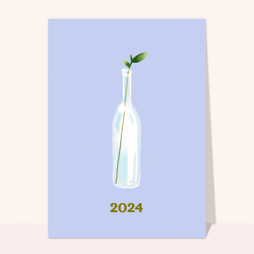 Carte de voeux Nature 2024 : Un brin dans une bouteille 2024