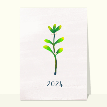 Carte de voeux Nature 2024 : Le brin de la nouvelle année 2024 